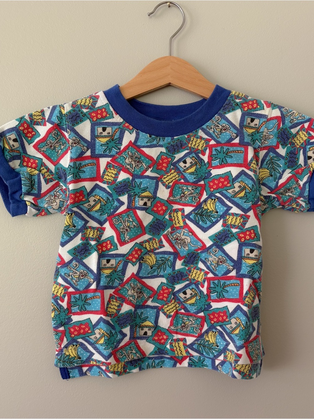 VTG Kids Blue Multi-Pattern Short Sleeve Tee